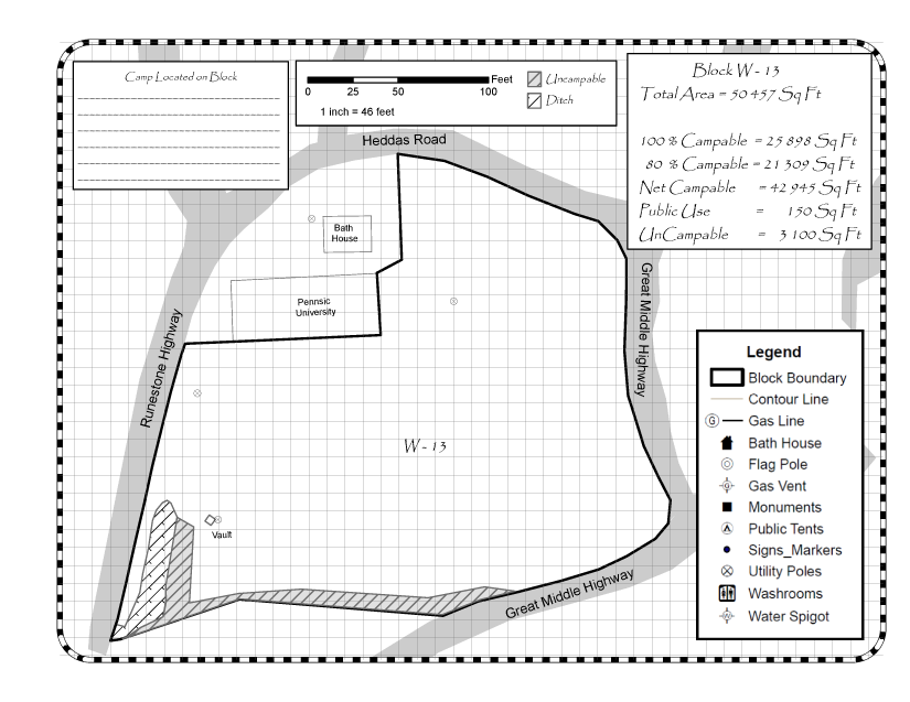 Pennsic 49 Block W13 Map